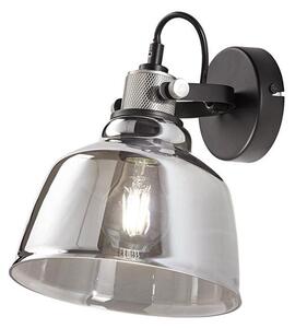 VINTAGE LAMPADA DA PARETE ORIENTABILE CON DIFFUSORE IN VETRO AMBRA E FUME LAMPADINA ATTACCO E27