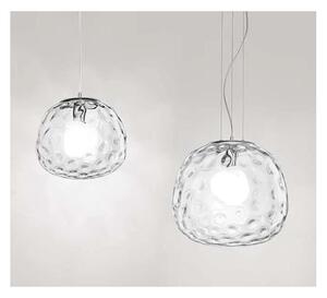 SKIN SOSPENSIONE SINGOLA 2 MISURE CON DIFFUSORE IN VETRO TRASPARENTE LAMPADINA ATTACCO E27 MODERNA