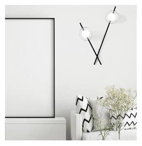 MIKADO APPLIQUE PLAFONIERA 2 LUCI ORIENTABILE NERA O CIPRIA DIFFUSORI IN VETRO LAMPADINE G9