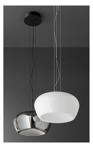 KAVE LAMPADARIO A SOSPENSIONE IN VETRO BIANCO O FUME D38 CM LED 20W LUCE 3000K DIMMERABILE DESIGN MODERNO