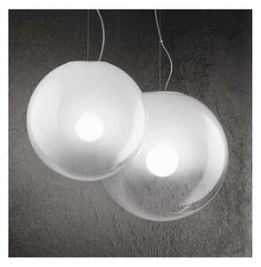 MOON SOSPENSIONE SINGOLA CON SFERA IN VETRO SOFFIATO BIANCO 3 MISURE LAMPADINA ATTACCO E27 MODERNA