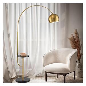 TABLEAU PIANTANA AD ARCO FINITURA OTTONE CON MENSOLA E BASE IN MARMO ALTEZZA REGOLABILE LAMPADINA E27
