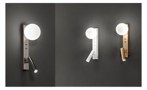 FOG APPLIQUE CON PORTA USB E FARETTO ORIENTABILE IN ALLUMINIO BIANCO,GRIGIO E ORO DESIGN MODERNO