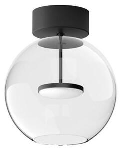 CRISTALBOLLA PLAFONIERA D24 CM VETRO TRASPARENTE E ALLUMINIO 5 COLORI LED 11W LUCE 2700K E 3000K MADE IN ITALY