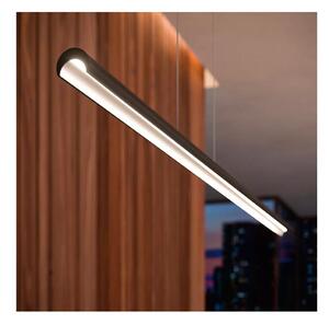 HALFPIPE SOSPENSIONE MODERNA IN 2 MISURE LED INTEGRATO LUCE 3000K BIANCA,ALLUMINIO O NERA MADE IN ITALY