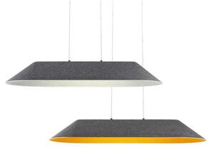 AKIRA LAMPADARIO RETTANGOLARE IN FELTRO FONOASSORBENTE 4 COLORI D75 CM LED 23,5W LUCE 2700K-3000K MODERNO