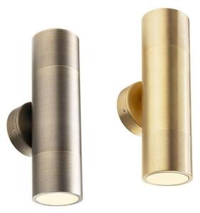 STAKE APPLIQUE DA ESTERNO BIEMISSIONE IN OTTONE IP65 ANTI SALSEDINE 2 COLORI LAMPADINE ATTACCO GU10