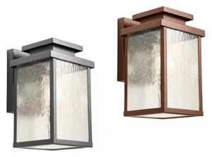 YARD LAMPADA DA PARETE GRIGIA O CORTEN IP44 IN ALLUMINIO CON DIFFUSORE IN VETRO LAMPADINA ATTACCO E27