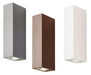 ACE APPLIQUE RETTANGOLARE DA ESTERNO BIEMISSIONE IP54 LED 5,84W LUCE 3000K-4000K ALLUMINIO 3 COLORI