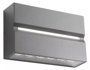 MITIC APPLIQUE DA ESTERNO GRIGIA IP54 LED 14,7W LUCE 3000K TRIPLA EMISSIONE, RETTANGOLARE MODERNA