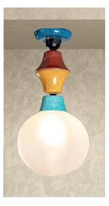 PLAFONIERA IN TERRACOTTA COLORATA CON SFERA IN VETRO D25 CM MADE IN ITALY DELLA IMAS FIRENZE