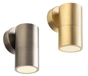 STAKE APPLIQUE DA ESTERNO IN OTTONE IP65 ANTI SALSEDINE 2 FINITURE COLORE LAMPADINA ATTACCO GU10