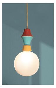 SOSPENSIONE IN TERRACOTTA COLORATA CON SFERA IN VETRO D25 CM MADE IN ITALY DELLA IMAS FIRENZE