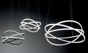 ATIA SOSPENSIONE IN ALLUMINIO 3 MISURE LED INTEGRATO LUCE 3000K BIANCA O NERA DESIGN MODERNO