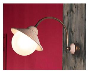 LAMPADA DA PARETE IN CERAMICA DECORATA CON SFERA IN VETRO D15 CM MADE IN ITALY RUSTICA DELLA IMAS