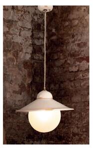 SOSPENSIONE SINGOLA IN CERAMICA DECORATA CON SFERA IN VETRO BIANCO RUSTICA MADE IN ITALY DELLA IMAS
