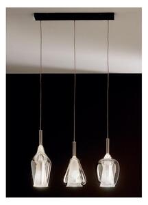OFELIA SOSPENSIONE RETTANGOLARE 3 LUCI IN VETRO COLORATO DISPONIBILE IN 8 COLORI CON LAMPADINE ATTACCO E27