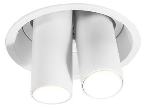 FARETTO DA INCASSO CON 2 DIFFUSORI ORIENTABILI LED 16W LUCE 3000K COLORE BIANCO E NERO MODERNO