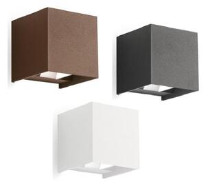 APPLIQUE CUBO LED 20W IP65 LUCE 3000K-4000K-5500K BIEMISSIONE ALLUMINIO 3 COLORI CON FLUSSO LUMINOSO REGOLABILE