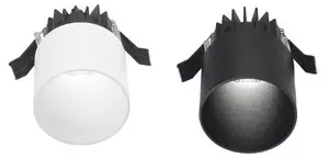 FARETTO DA INCASSO ROTONDO IP54 D7 CM LED 9W LUCE 3000K ALLUMINIO NERO E BIANCO DESIGN MODERNO
