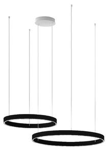 GAME BIS SOSPENSIONE A 2 ANELLI BIEMISSIONE LED 95W CCT 3000K-4000K IN 16 COLORI LARGHEZZA 80 CM
