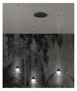 CONY SOSPENSIONE 3 LUCI DECENTRATA LED 21W CCT 3000K-4000K IN METALLO 3 COLORI CON DIFFUSORI TRASPARENTI