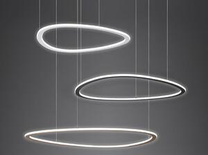 TRIS SOSPENSIONE MODERNA OVALE IN .3 MISURE LED INTEGRATO LUCE DIMMERABILE IN METALLO 3 COLORI