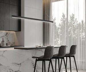 BAR SOSPENSIONE LINEARE BIANCA O NERA LED 40W DIMMERABILE LUNGHEZZA CM 120 DESIGN MODERNO