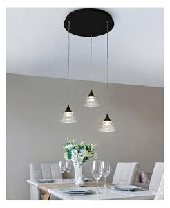 CONY SOSPENSIONE 3 LUCI ROTONDA LED 21W CCT 3000K-4000K IN METALLO 3 COLORI CON DIFFUSORI TRASPARENTI