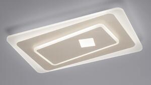 BRIGHTON PLAFONIERA RETTANGOLARE LED 60W LUCE CCT 3000K-4000K IN METALLO BIANCO E SABBIA MODERNA