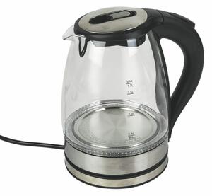 Bollitore scalda acqua elettrico caraffa in vetro e acciaio 1,7 litri 1800W Boiled