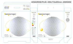 Plafoniera classico Esagram trasparente, in vetro, D. 40 cm 3 luci FAN EUROPE