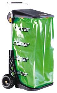 Carrello raccoglitutto in alluminio per foglie e rifiuti con sacco e coperchio Claber Carry Eco 8934