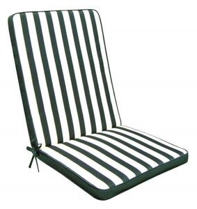 Cuscino in poliestere sfoderabile e impermeabile con schienale medio 90x40 cm per sedia - Green