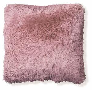Cuscino quadrato imbottito 60x60 cm da interno rivestito in ecopelliccia - Pink