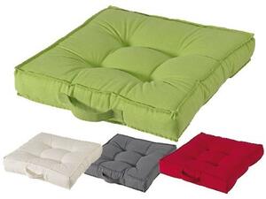 Cuscino quadrato in cotone imbottito 50x50 cm con maniglia Living - Green