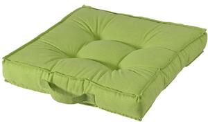 Cuscino quadrato in cotone imbottito 50x50 cm con maniglia Living - Green