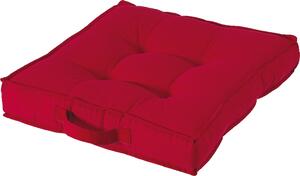 Cuscino quadrato in cotone imbottito 50x50 cm con maniglia Living - Red