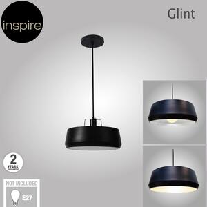 Lampadario Industriale Glint nero in metallo, D. 35 cm, L. 32 cm, INSPIRE