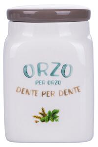 Barattolo Orzo 9,5x9,5x14,5 cm in New Bone China VdE Tivoli 1996 Le Travisate Bianco