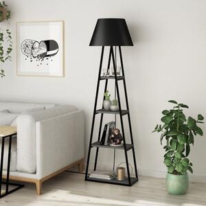 DecHome Lampada da Terra Stile Moderno in Metallo Base a Tre Gambe Paralume in Tessuto Dimensioni 50x22x165 cm colore Nero - Pal