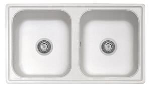 Lavello 86x50 cm 2 vasche bianco Samet