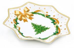 Piatto Panettone in Ceramica "Gold Christmas" - Royal Family