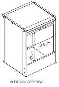 Mobile armadio coprilavatrice a serrandina in plastica resina L67xP59xH91cm Garofalo