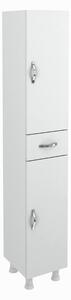Armadio 175x30x34 cm bianco con ante e cassetto