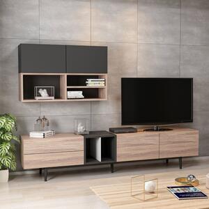 Parete attrezzata Diany 195 rovere antracite