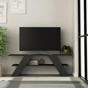 DecHome Mobile TV Moderno 2 Ripiani TV max 50" Dimensioni 120x33,5x40 cm colore Antracite - Farfalla