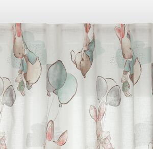 Tenda semi-filtrante Coniglietto multicolore fettuccia con passanti nascosti 200x270 cm