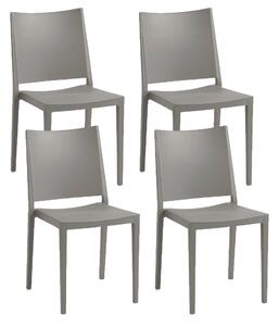 Set 4 Sedie 46x56x82 cm Mosk polipropilene grigia