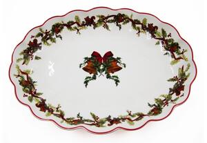 Centrotavola di Natale Rotondo in Ceramica "Christmas Carol"- Royal